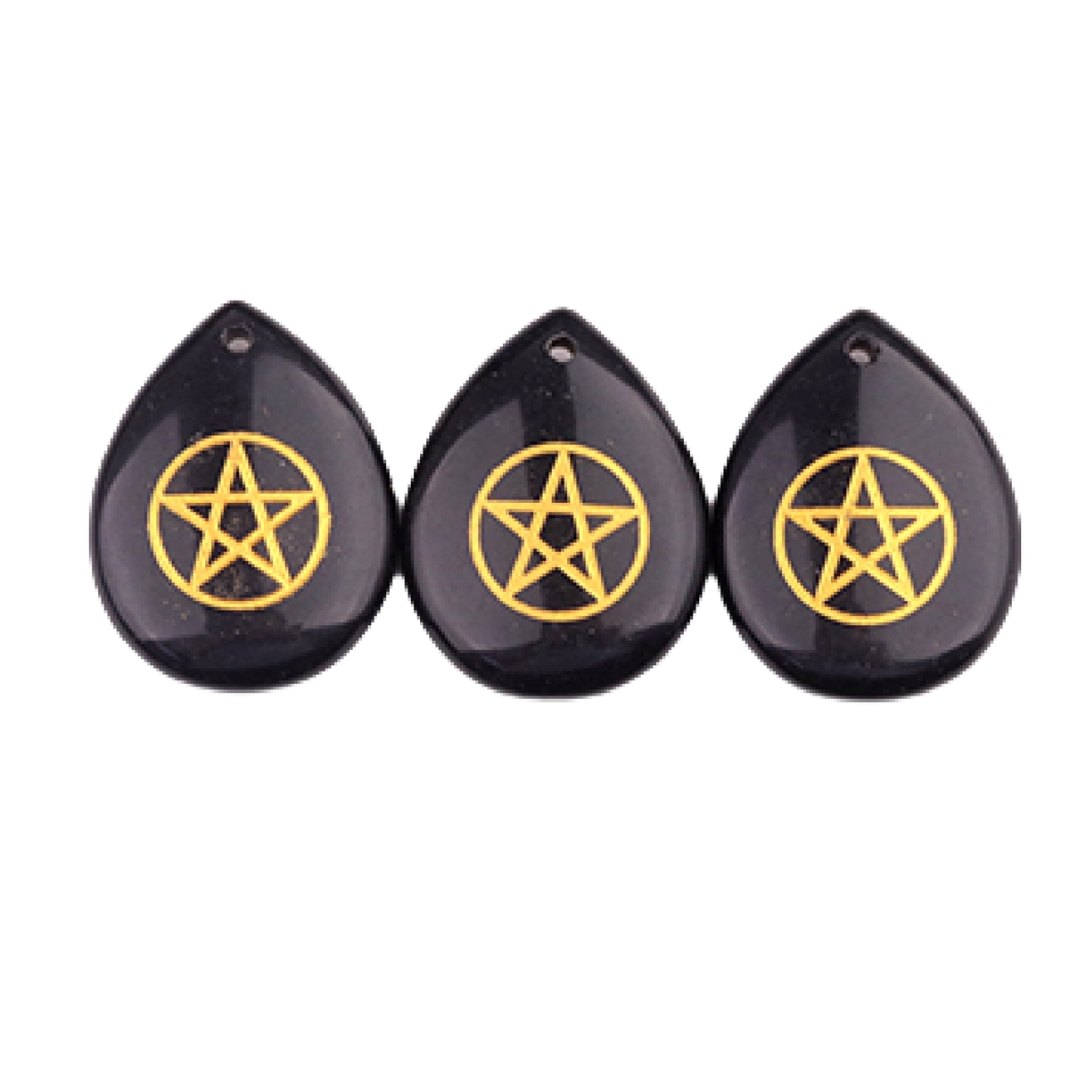 Gold Directional Sign " Pentagram" Teardrop Gemstone Pendant for Making Jewelry