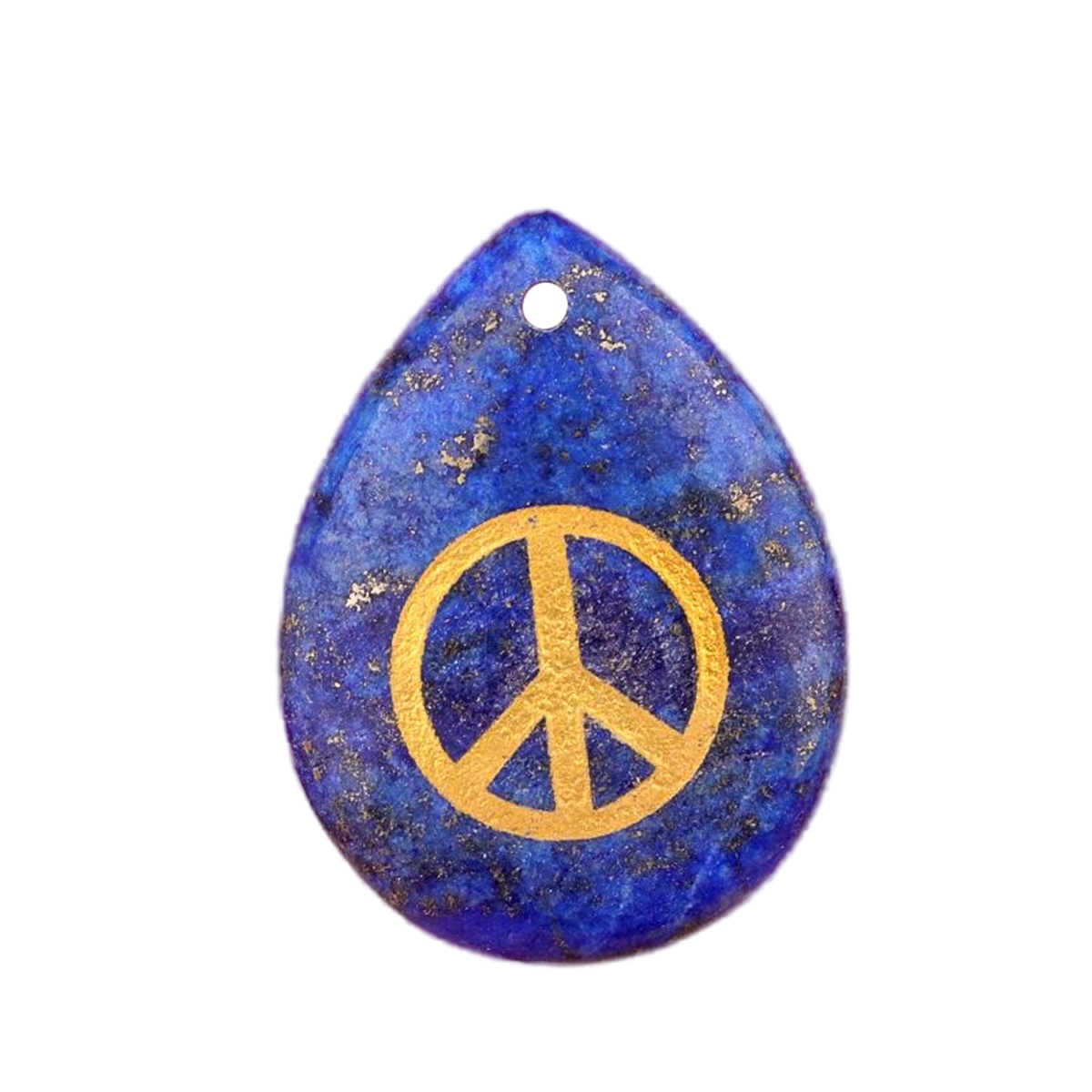 Gold Directional Sign " Peace " Teardrop Gemstone Pendant for Making Jewelry