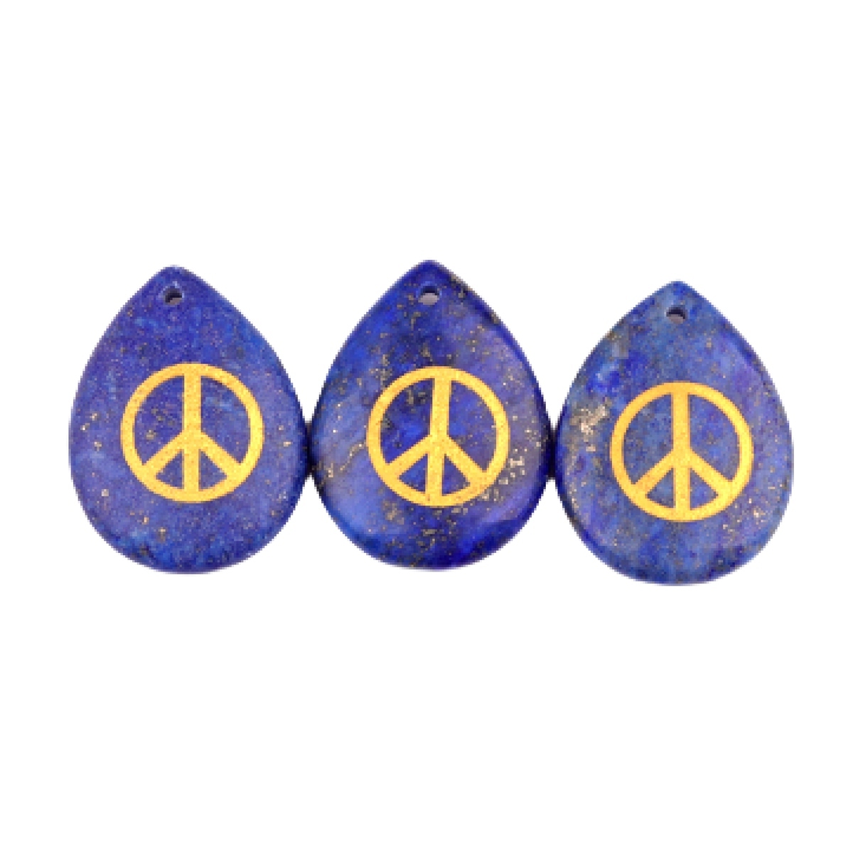 Gold Directional Sign " Peace " Teardrop Gemstone Pendant for Making Jewelry
