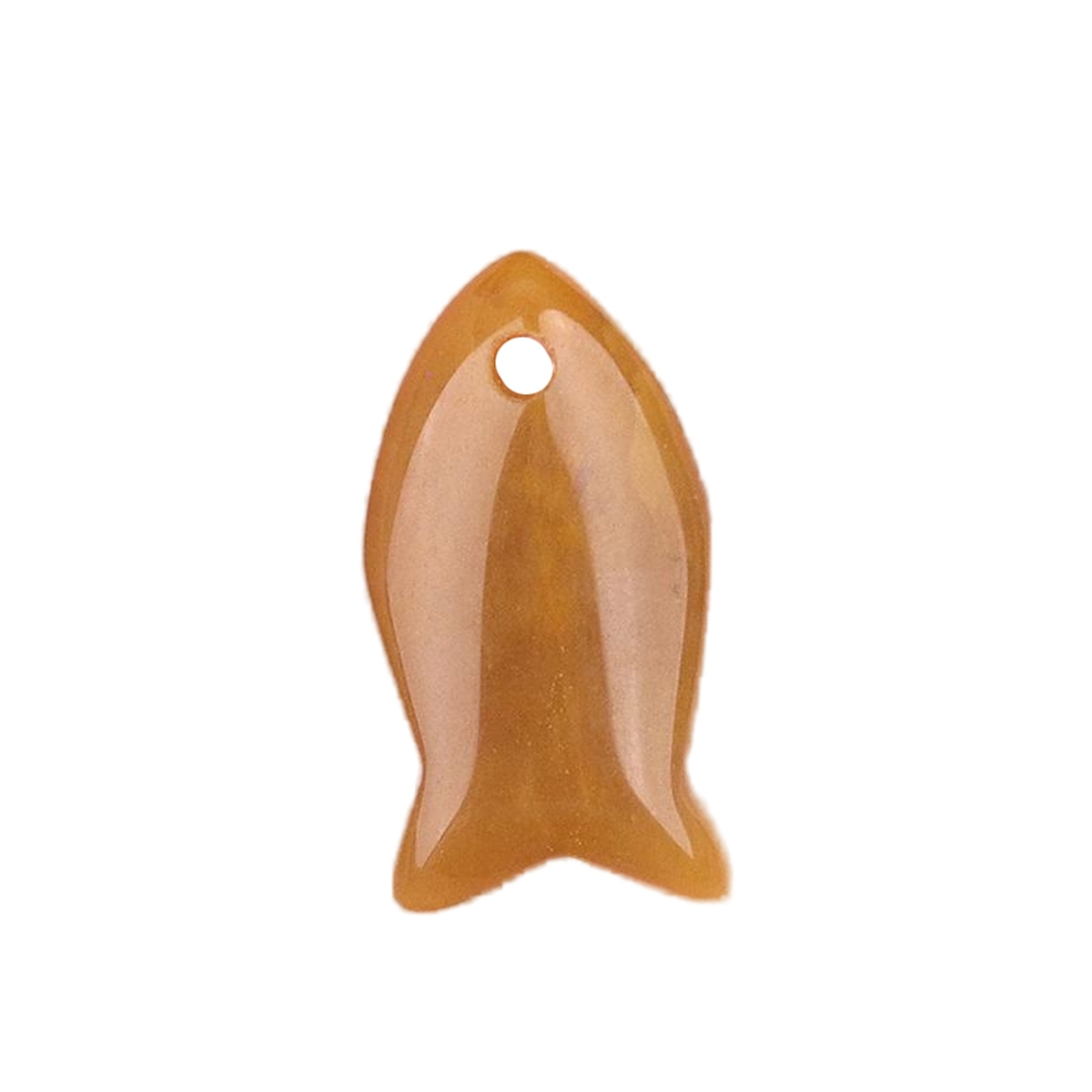 Handmade Craved Fish Gemstone Pendant for Making Jewelry 12X20MM