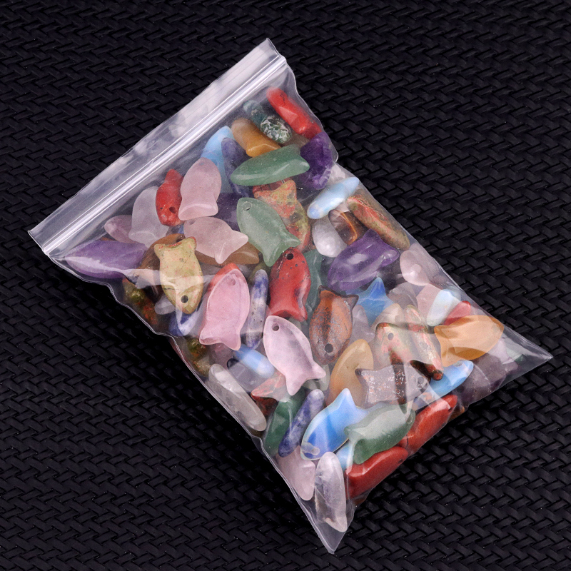 Handmade Craved Fish Gemstone Pendant for Making Jewelry 12X20MM
