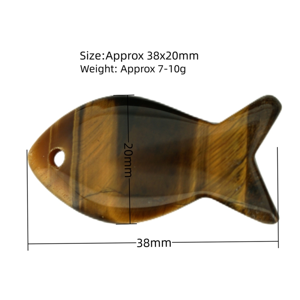 Handmade Craved Fish Gemstone Pendant for Making Jewelry 12X20MM