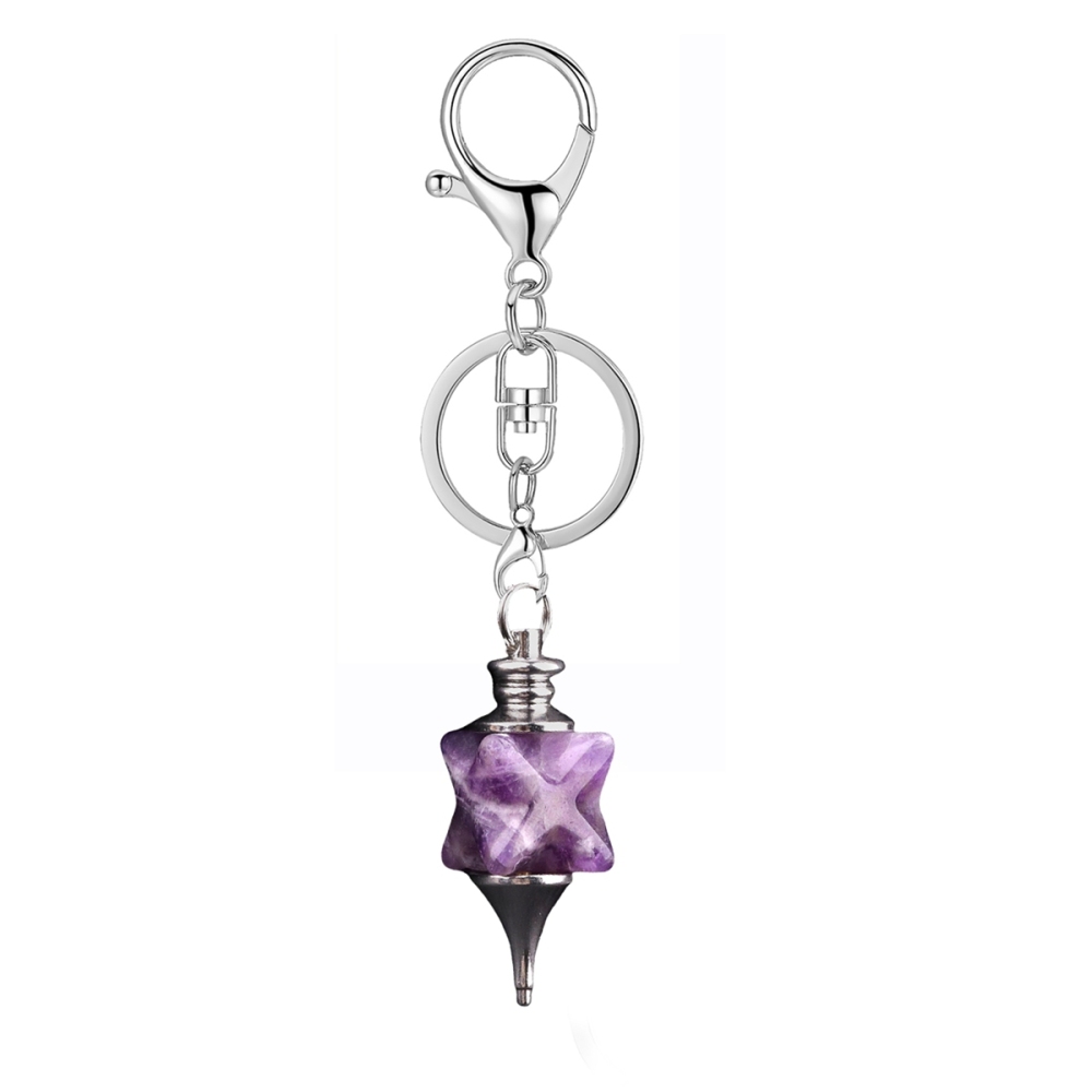 Kaba Star Stone Keychain  Spiritual Pendant Healing Meditation Divination Exquisite Pendant keyrings