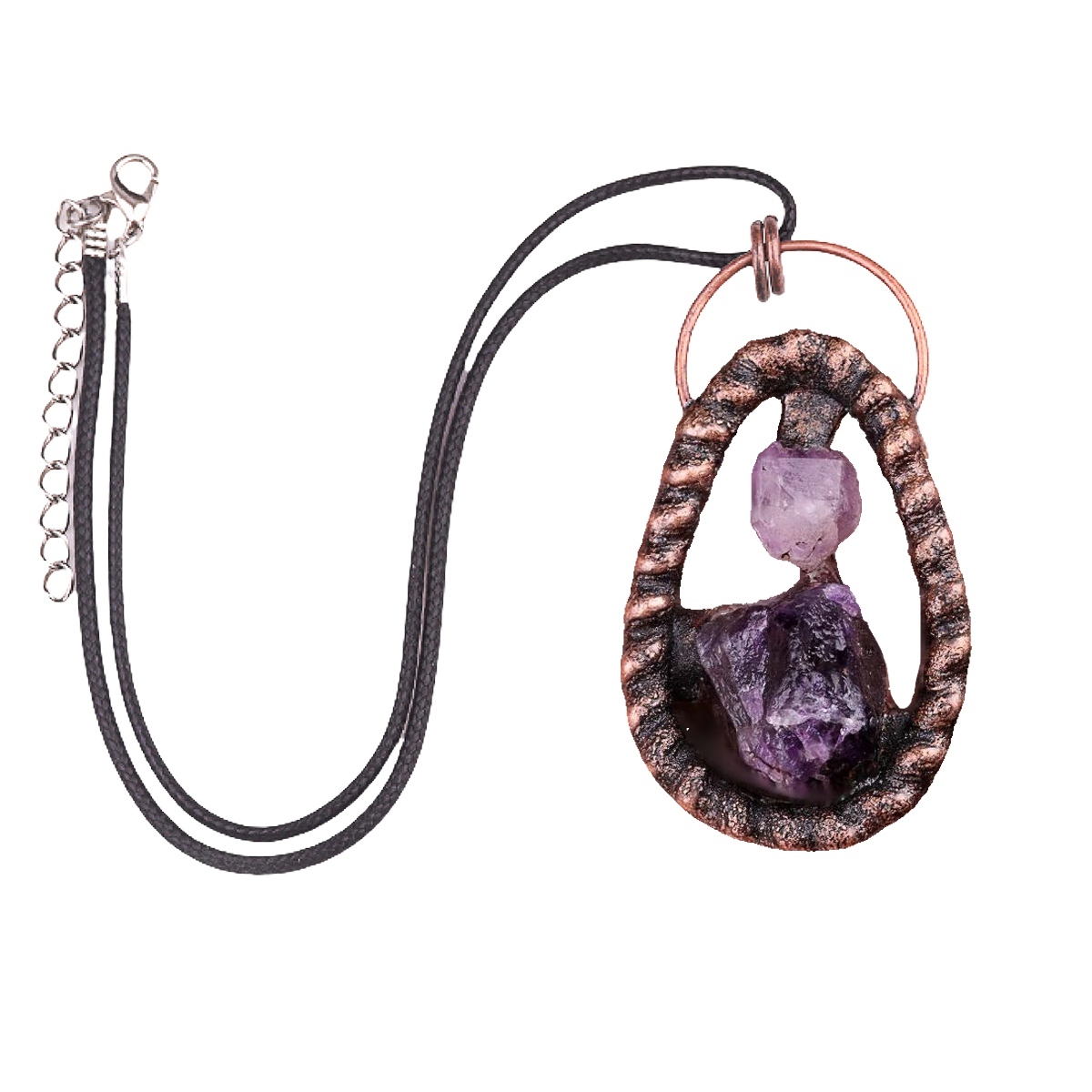 Natural Raw Gemstone Nugget Handcrafted Retro Red Copper Pendant for Making Jewelry SP1916C