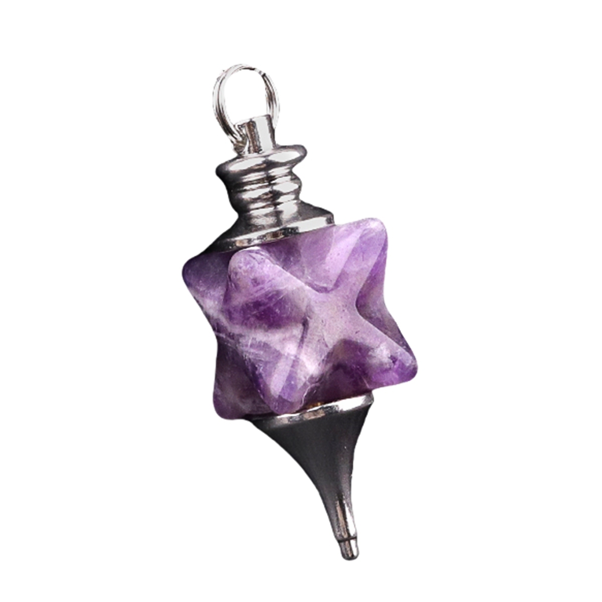 Carving Kaba Star Multi-Color Crystal Stone Spiritual Pendant Healing Meditation Divination Exquisite Pendulum As Gift