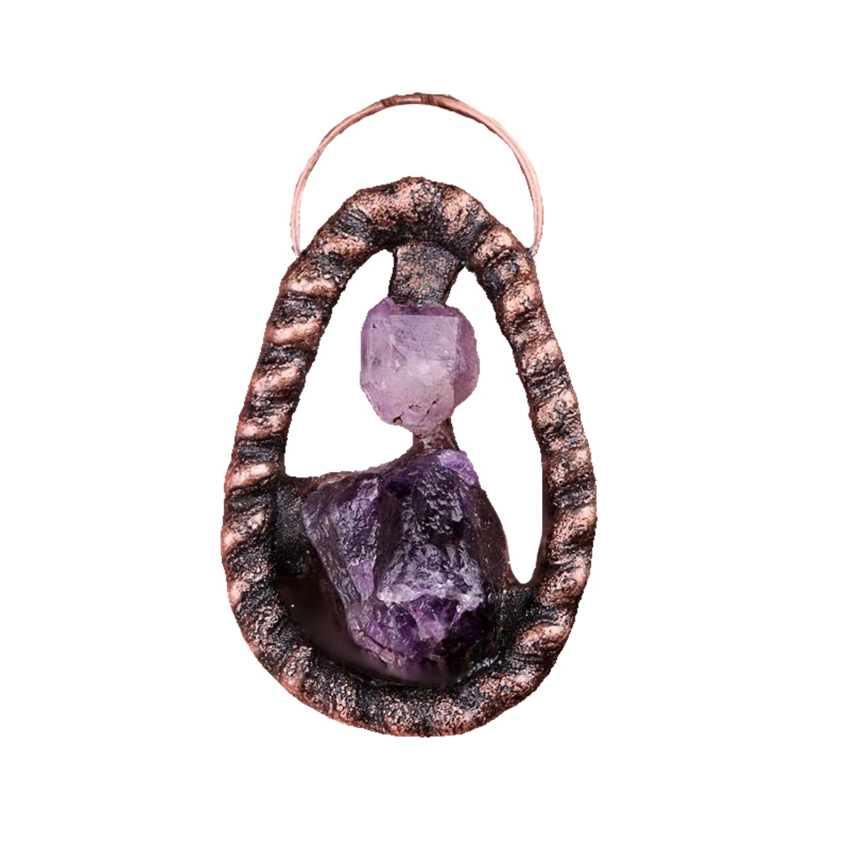 Natural Raw Gemstone Nugget Handcrafted Retro Red Copper Pendant for Making Jewelry SP1916C