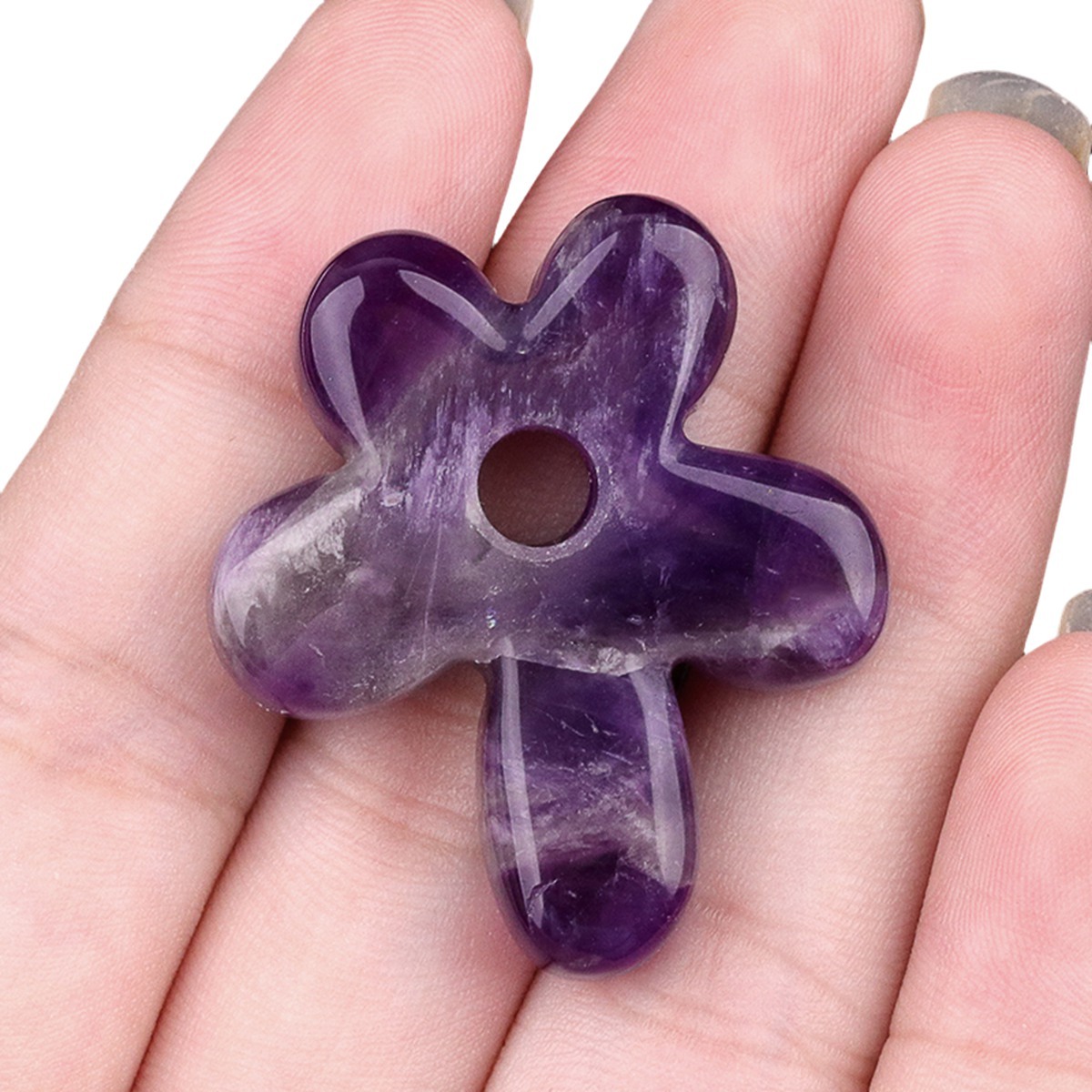 35MM Flower Stone Pendant for Jewelry Making Healing Chakra