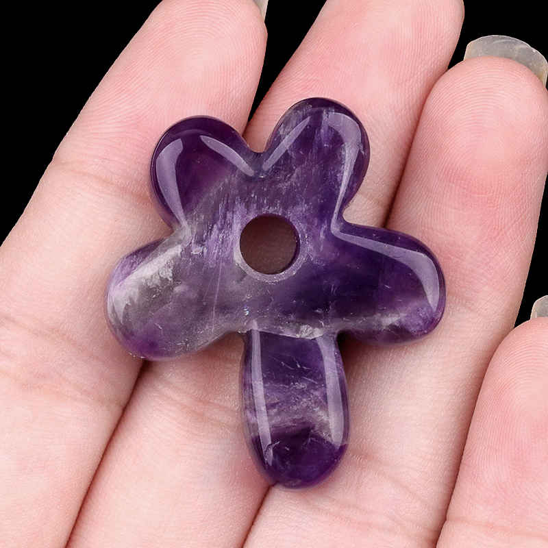 35MM Flower Stone Pendant for Jewelry Making Healing Chakra