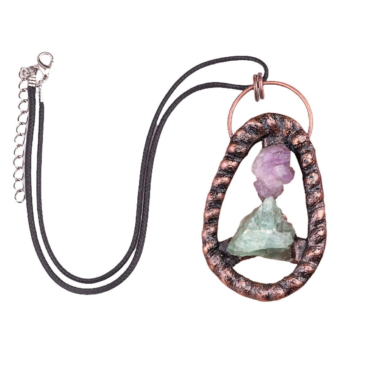 Natural Raw Gemstone Nugget Handcrafted Retro Red Copper Pendant for Making Jewelry SP1916C