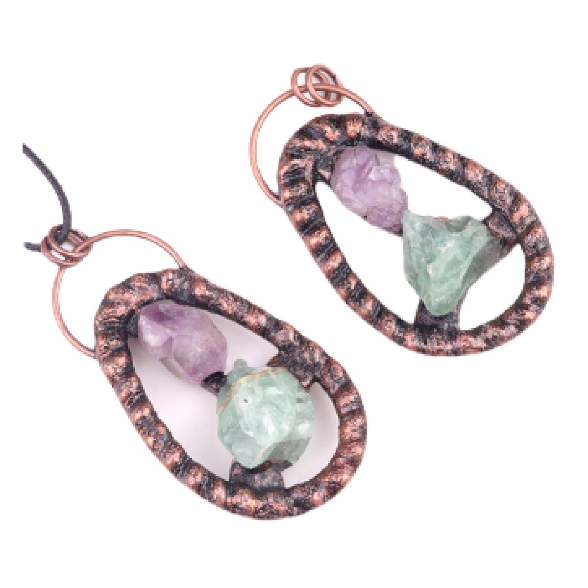 Natural Raw Gemstone Nugget Handcrafted Retro Red Copper Pendant for Making Jewelry SP1916C