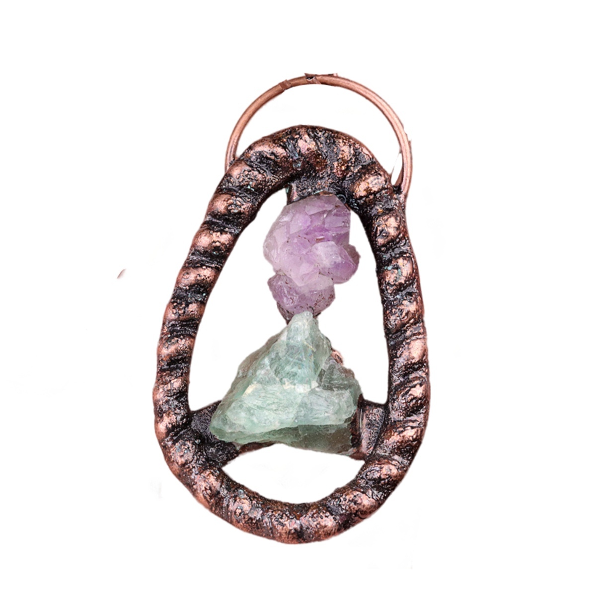 Natural Raw Gemstone Nugget Handcrafted Retro Red Copper Pendant for Making Jewelry SP1916C