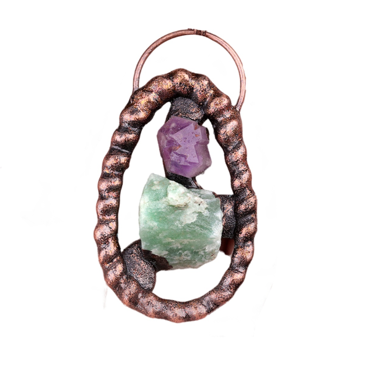 Natural Raw Gemstone Nugget Handcrafted Retro Red Copper Pendant for Making Jewelry SP1916C