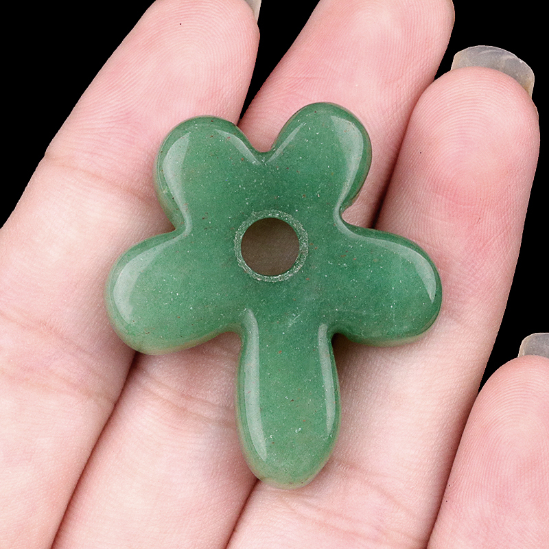 35MM Flower Stone Pendant for Jewelry Making Healing Chakra