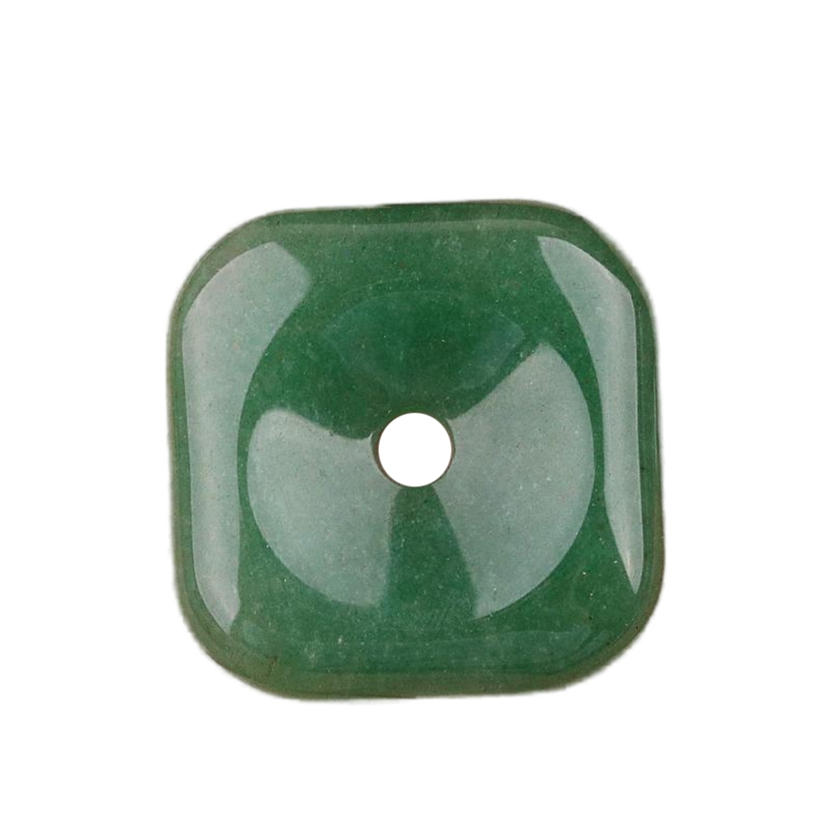 30MM Square Disc Lucky Coin Pingan Pendant for Jewelry Making Polished Crystal Amulet Peace Circle Donut Stone Beads 6MM Large Hole in Middle