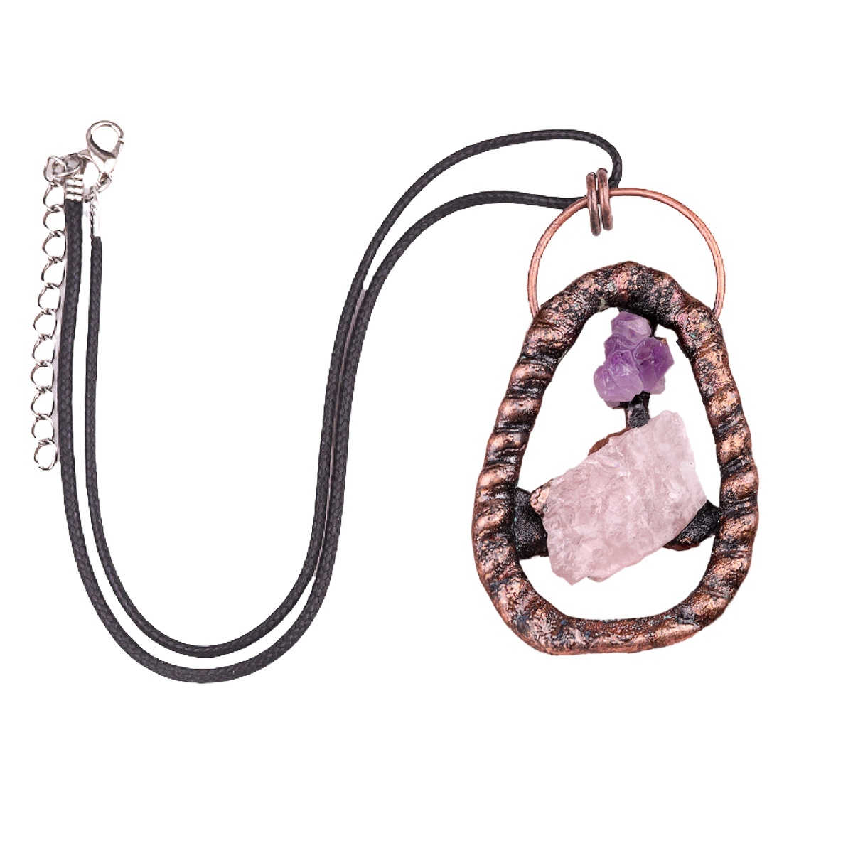 Natural Raw Gemstone Nugget Handcrafted Retro Red Copper Pendant for Making Jewelry SP1916C