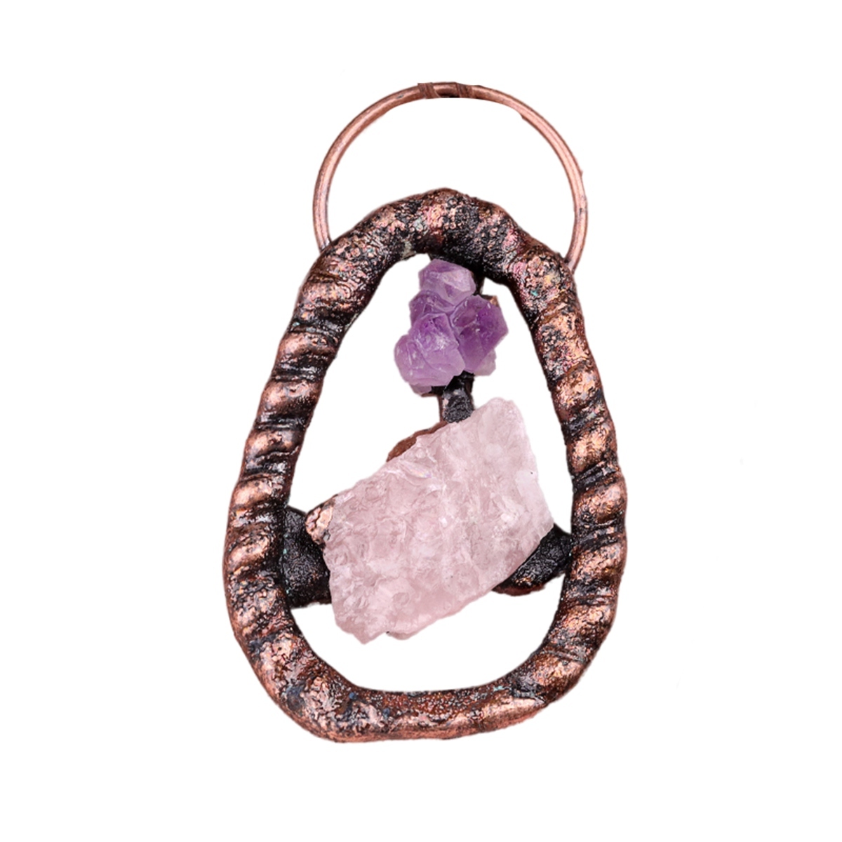 Natural Raw Gemstone Nugget Handcrafted Retro Red Copper Pendant for Making Jewelry SP1916C