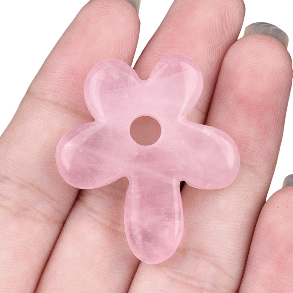 35MM Flower Stone Pendant for Jewelry Making Healing Chakra