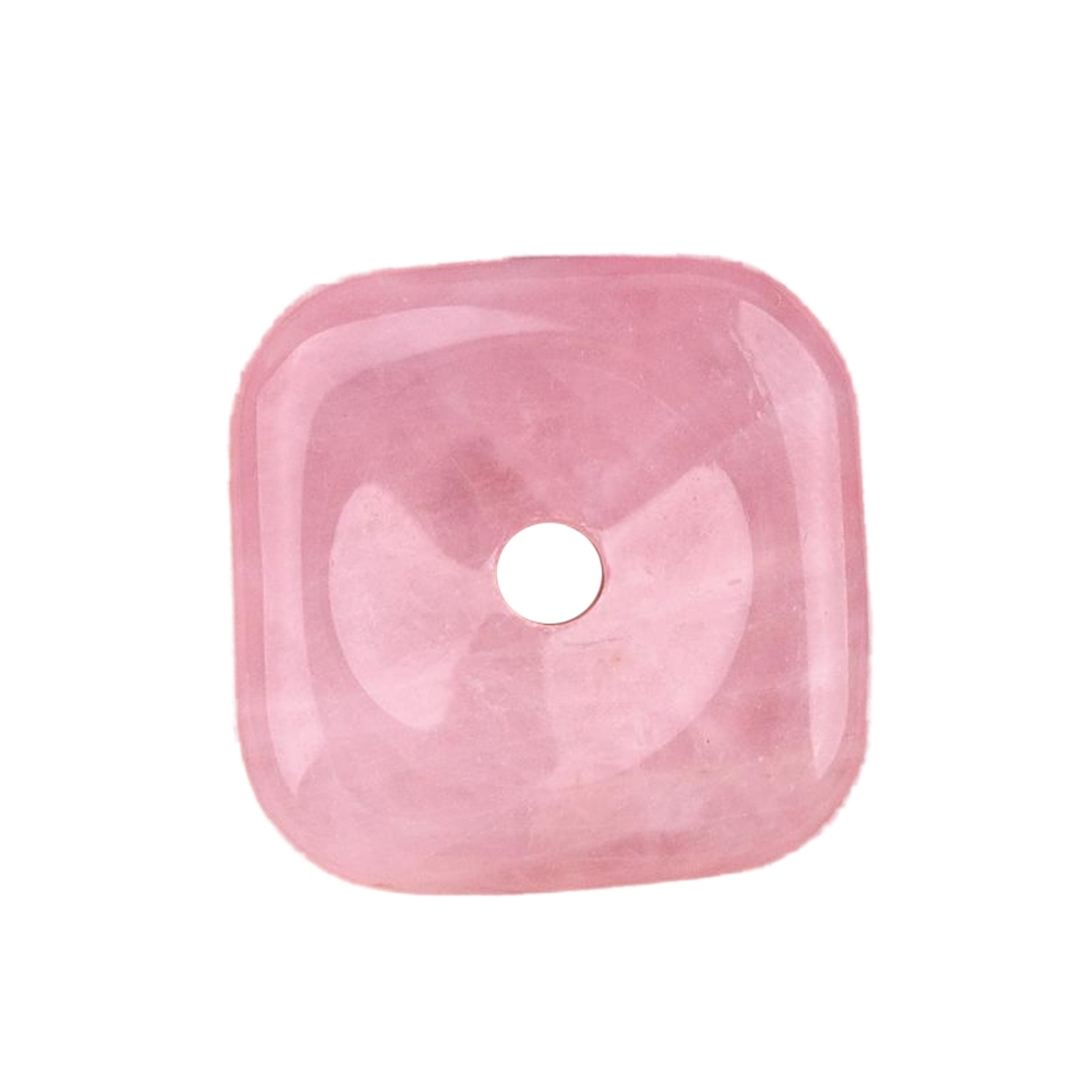 30MM Square Disc Lucky Coin Pingan Pendant for Jewelry Making Polished Crystal Amulet Peace Circle Donut Stone Beads 6MM Large Hole in Middle