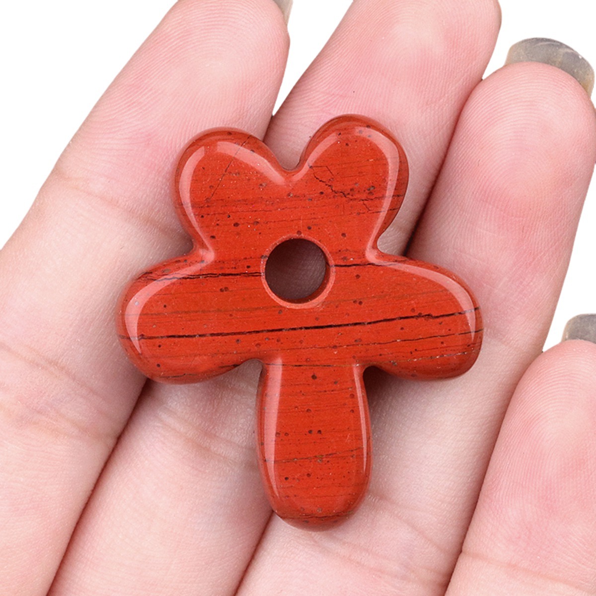 35MM Flower Stone Pendant for Jewelry Making Healing Chakra