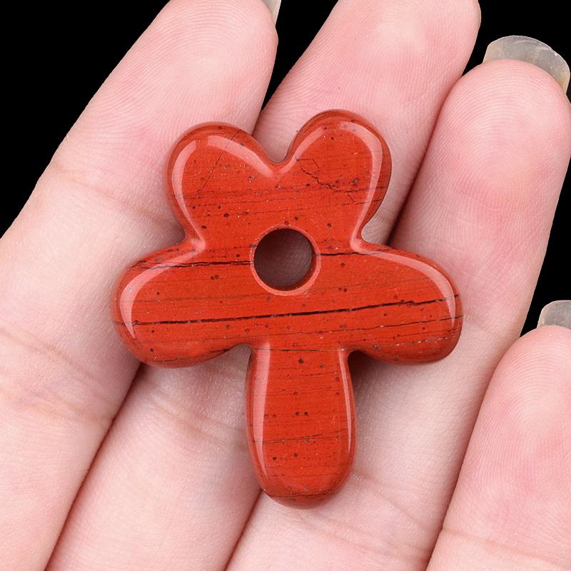 35MM Flower Stone Pendant for Jewelry Making Healing Chakra