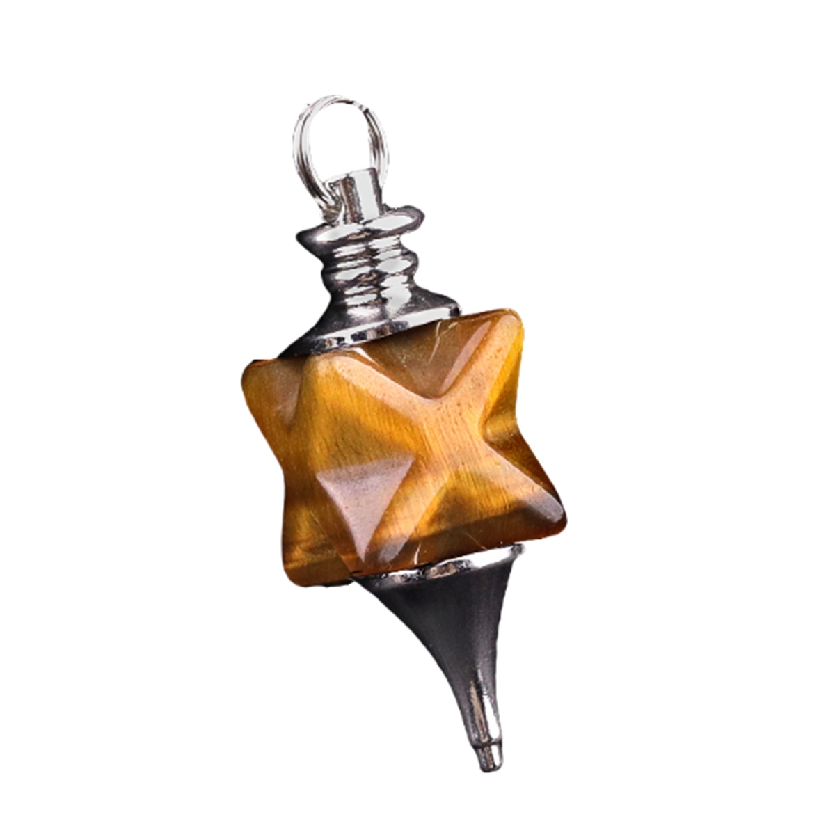 Carving Kaba Star Multi-Color Crystal Stone Spiritual Pendant Healing Meditation Divination Exquisite Pendulum As Gift