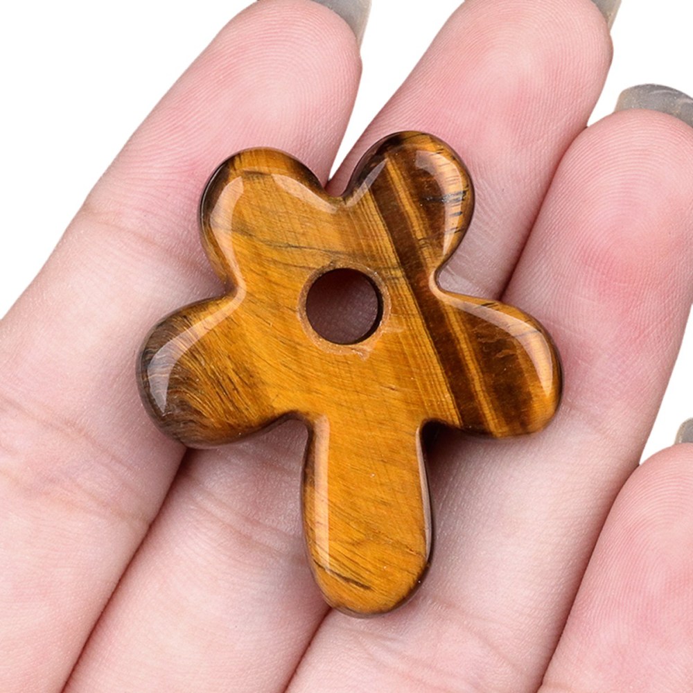 35MM Flower Stone Pendant for Jewelry Making Healing Chakra