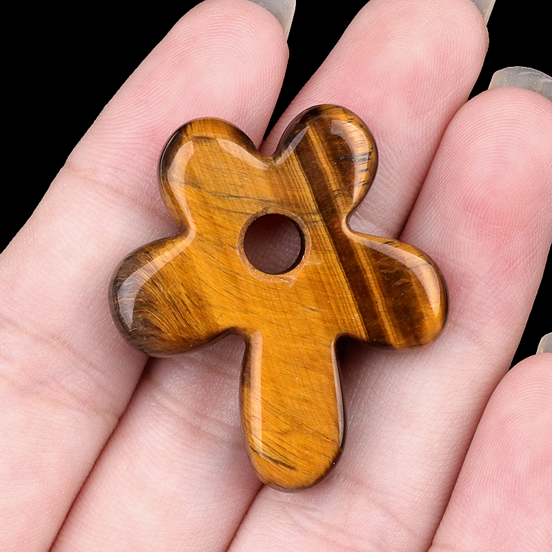 35MM Flower Stone Pendant for Jewelry Making Healing Chakra