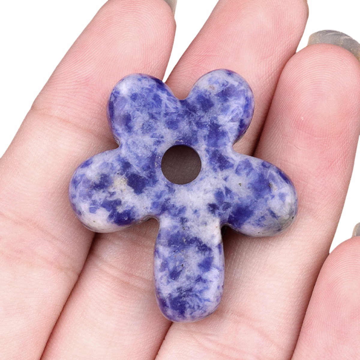 35MM Flower Stone Pendant for Jewelry Making Healing Chakra