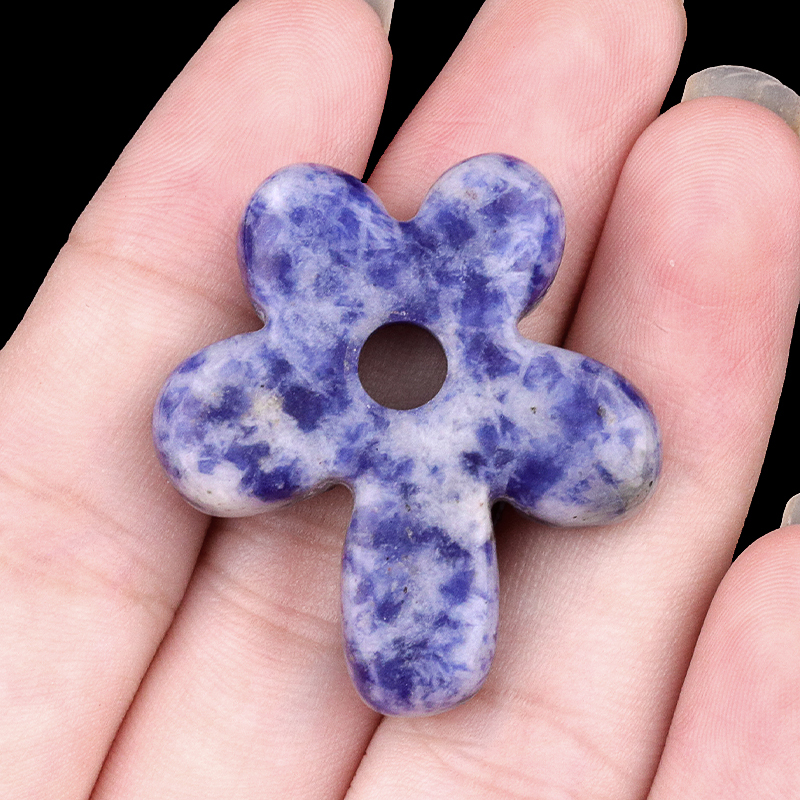 35MM Flower Stone Pendant for Jewelry Making Healing Chakra