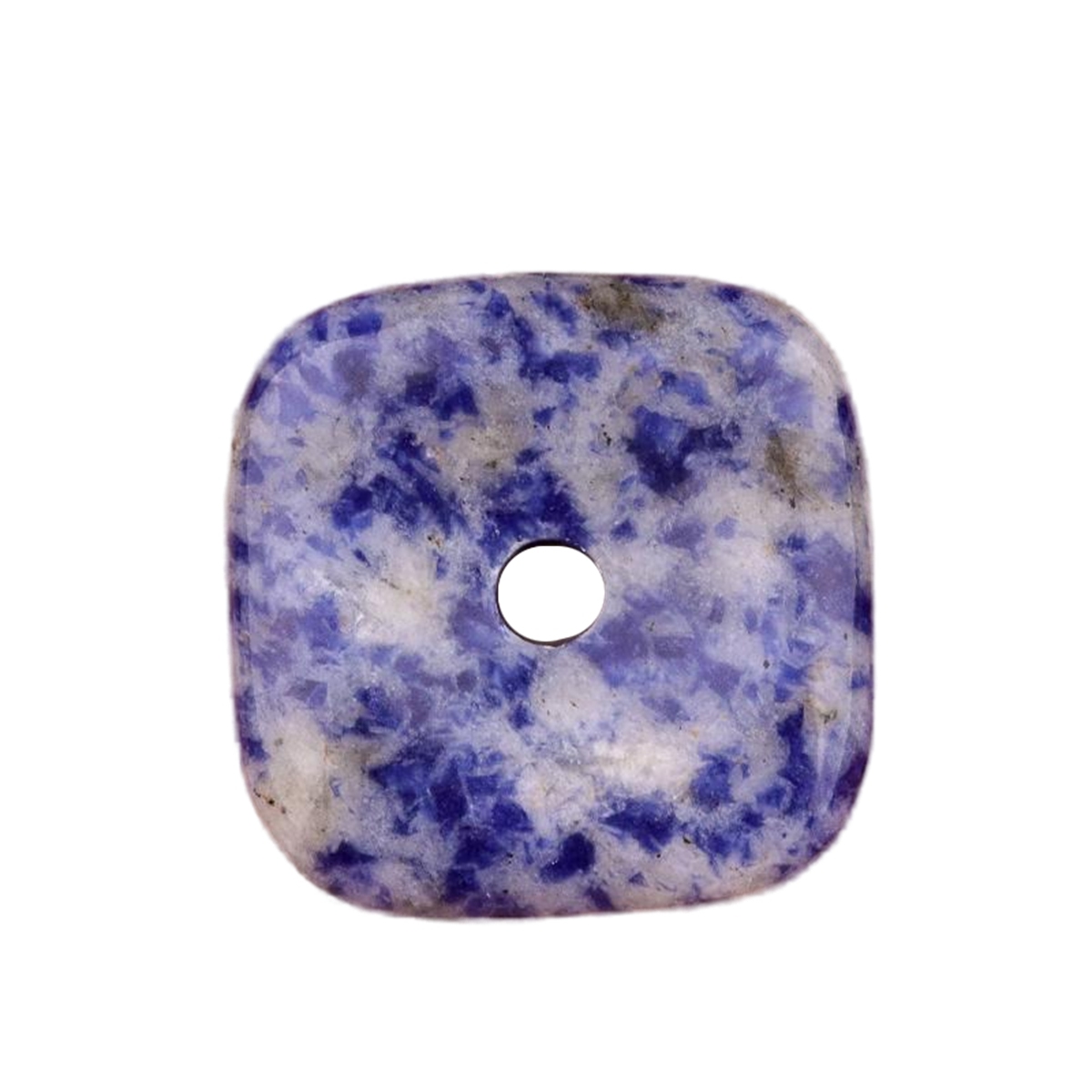 30MM Square Disc Lucky Coin Pingan Pendant for Jewelry Making Polished Crystal Amulet Peace Circle Donut Stone Beads 6MM Large Hole in Middle