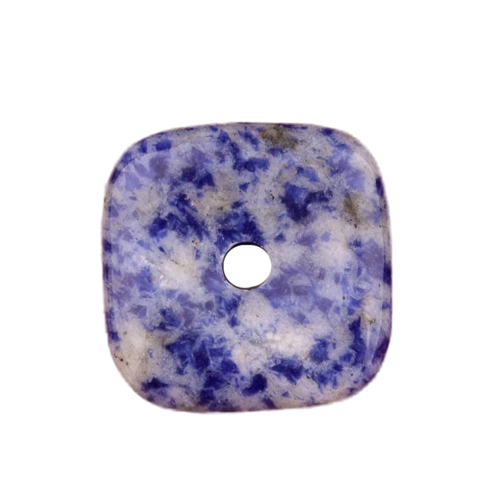 30MM Square Disc Lucky Coin Pingan Pendant for Jewelry Making Polished Crystal Amulet Peace Circle Donut Stone Beads 6MM Large Hole in Middle