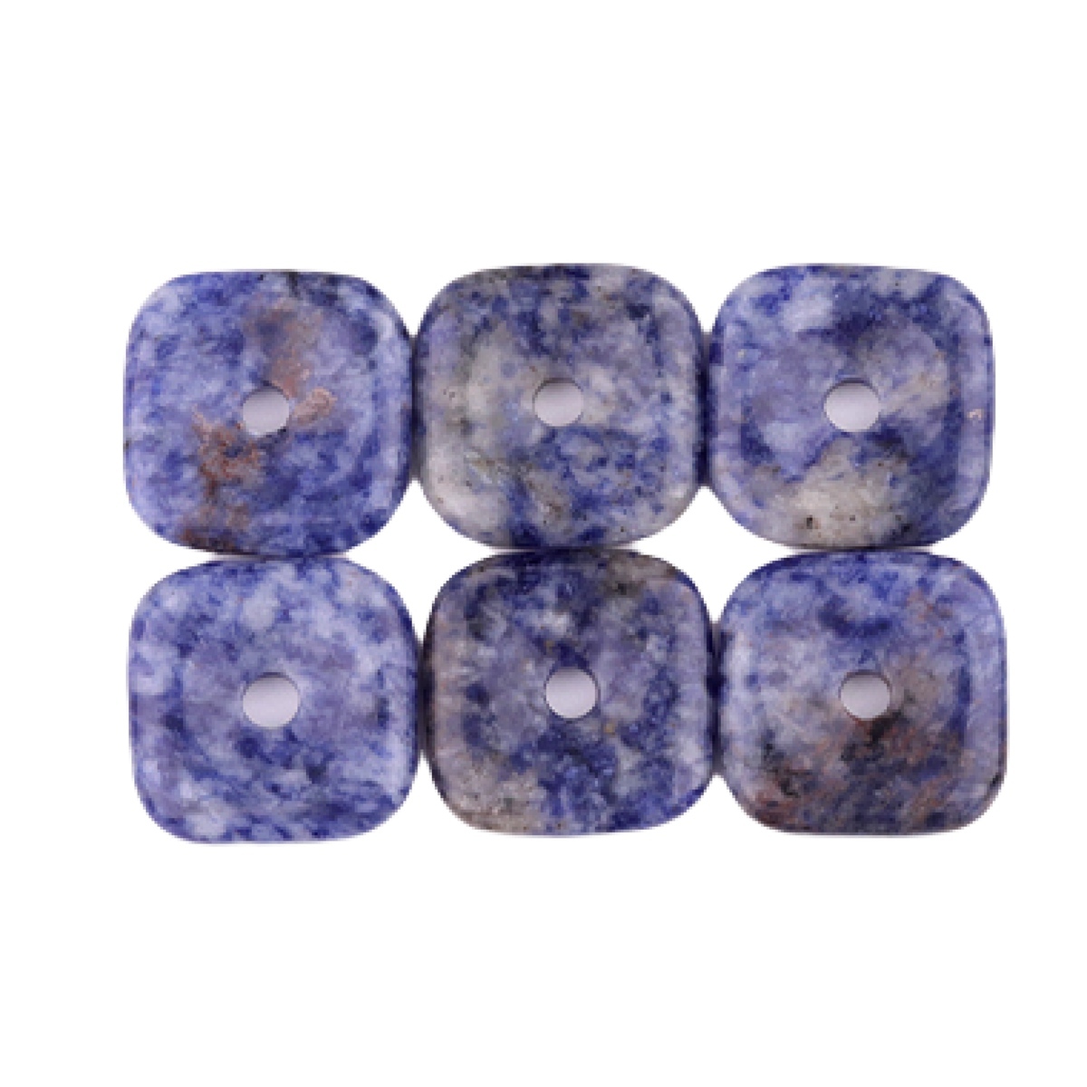 30MM Square Disc Lucky Coin Pingan Pendant for Jewelry Making Polished Crystal Amulet Peace Circle Donut Stone Beads 6MM Large Hole in Middle