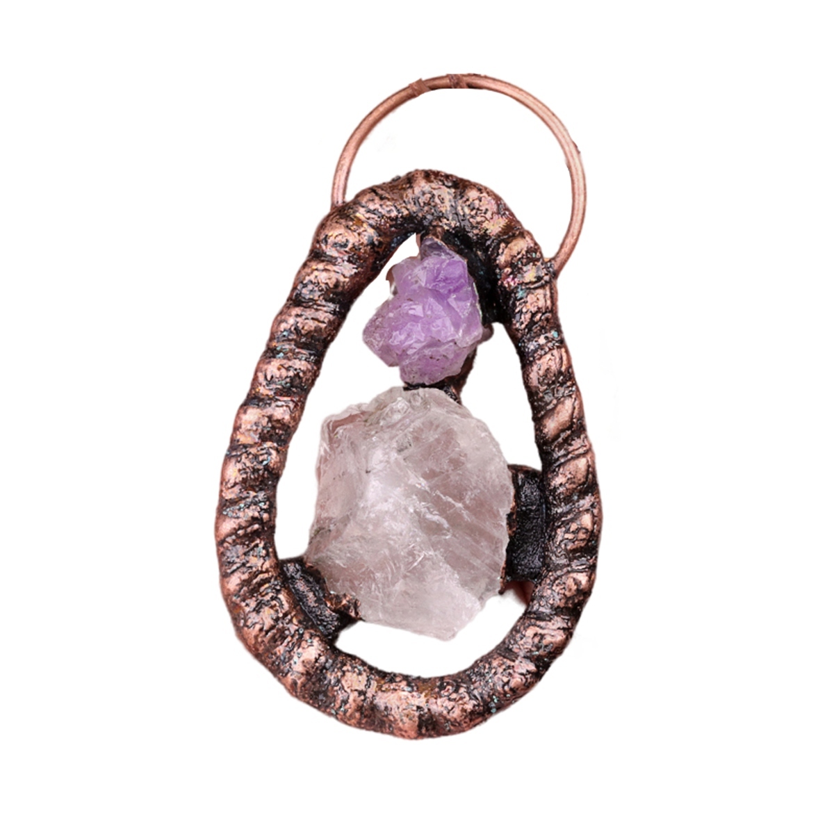 Natural Raw Gemstone Nugget Handcrafted Retro Red Copper Pendant for Making Jewelry SP1916C