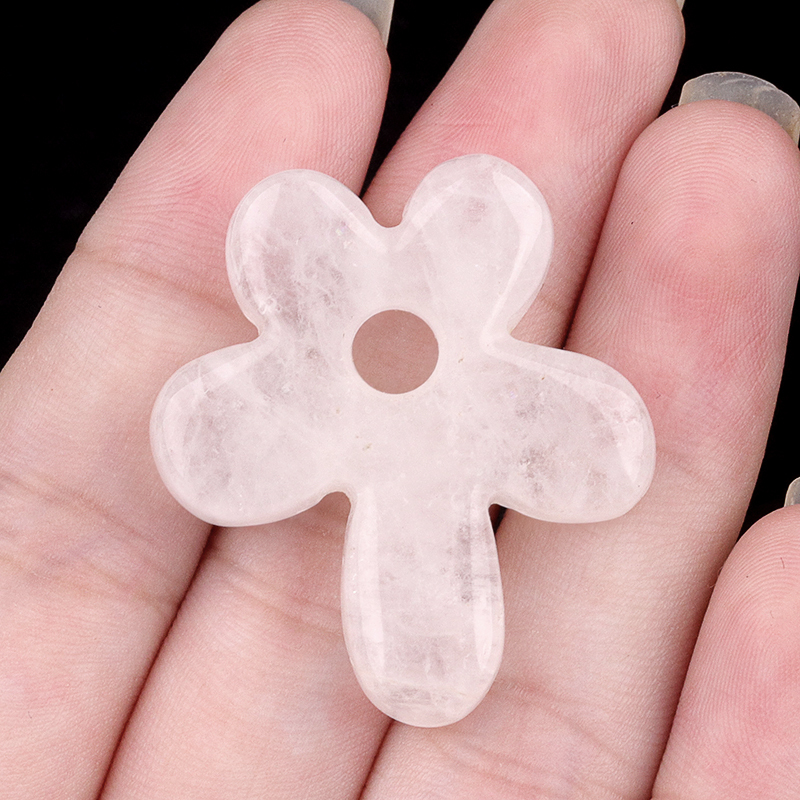 35MM Flower Stone Pendant for Jewelry Making Healing Chakra