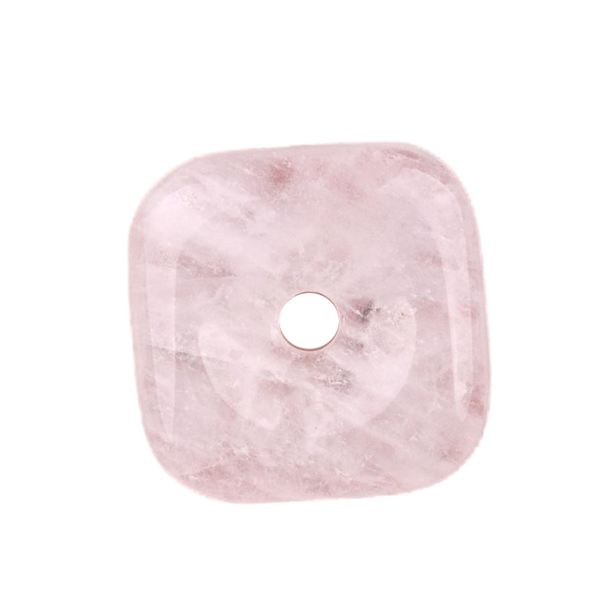 30MM Square Disc Lucky Coin Pingan Pendant for Jewelry Making Polished Crystal Amulet Peace Circle Donut Stone Beads 6MM Large Hole in Middle