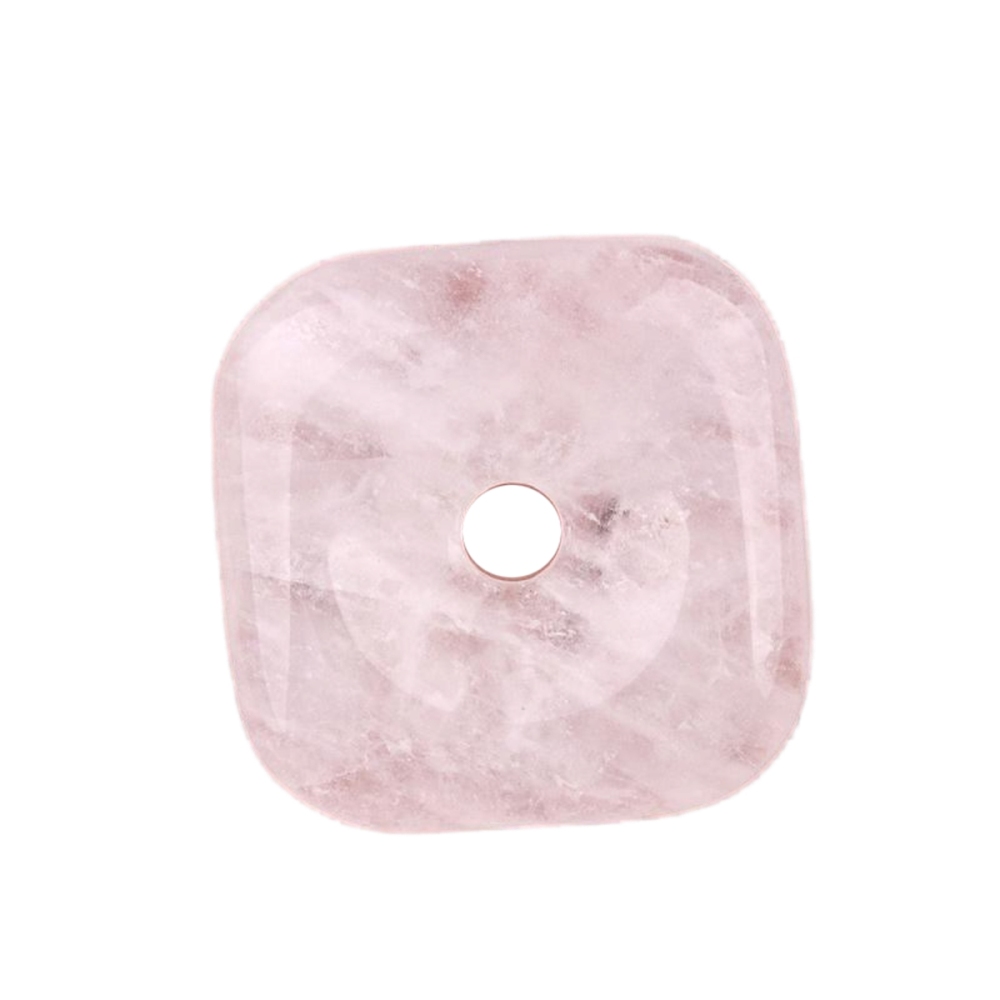 30MM Square Disc Lucky Coin Pingan Pendant for Jewelry Making Polished Crystal Amulet Peace Circle Donut Stone Beads 6MM Large Hole in Middle