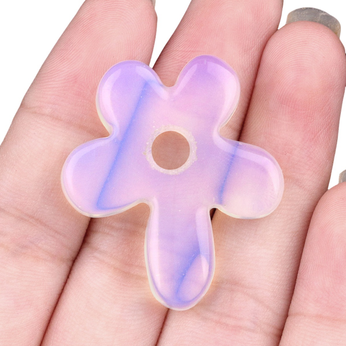 35MM Flower Stone Pendant for Jewelry Making Healing Chakra