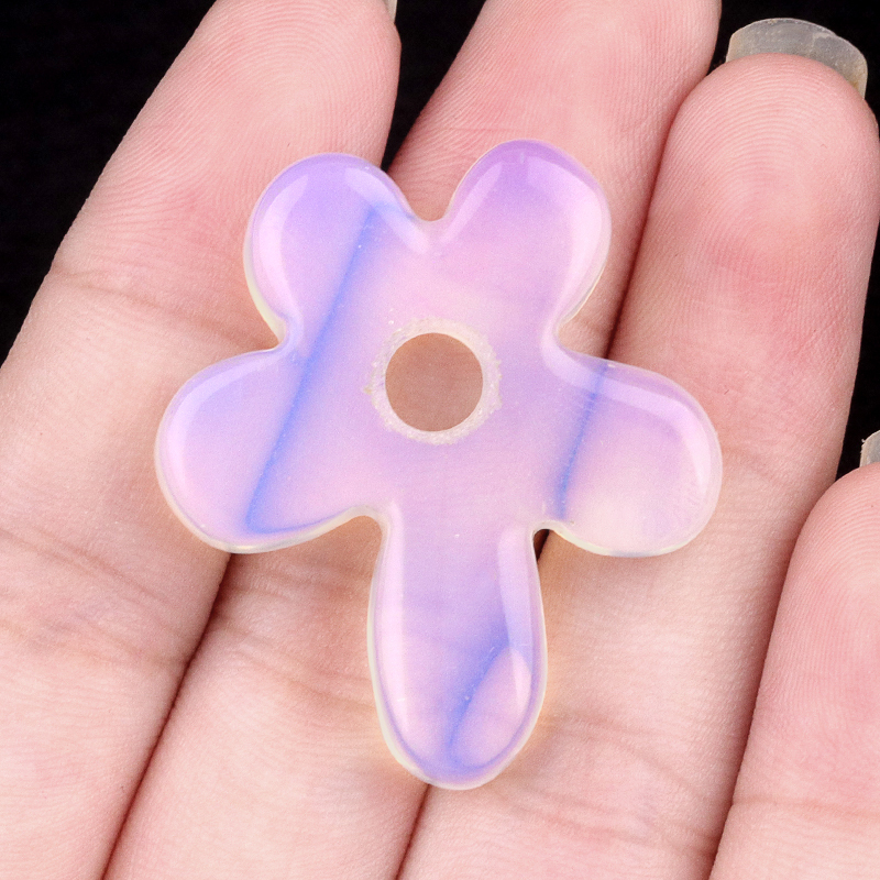 35MM Flower Stone Pendant for Jewelry Making Healing Chakra