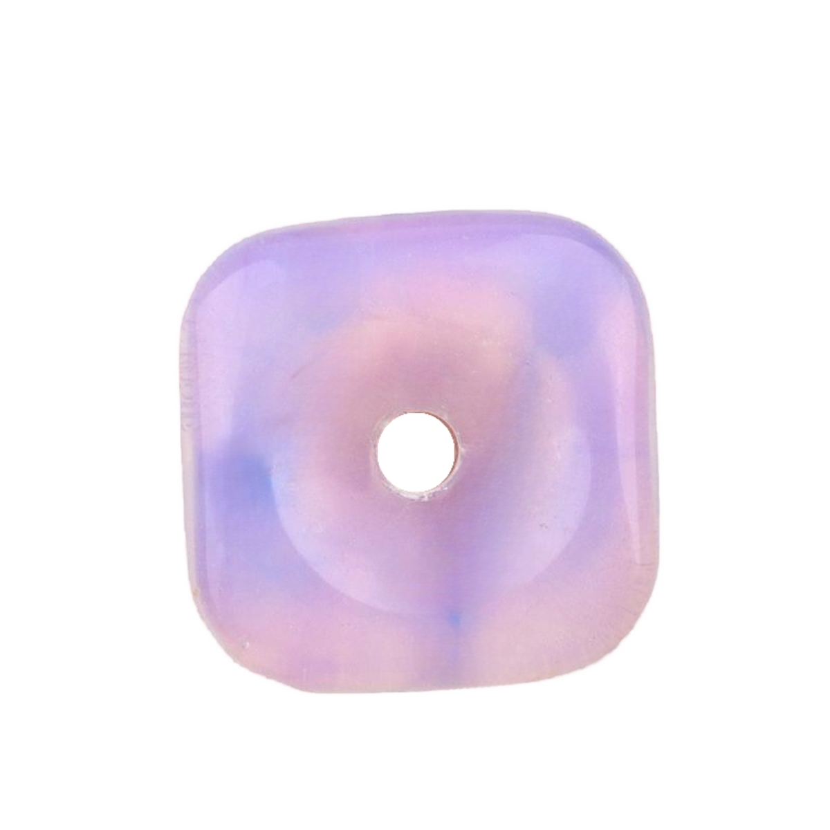 30MM Square Disc Lucky Coin Pingan Pendant for Jewelry Making Polished Crystal Amulet Peace Circle Donut Stone Beads 6MM Large Hole in Middle