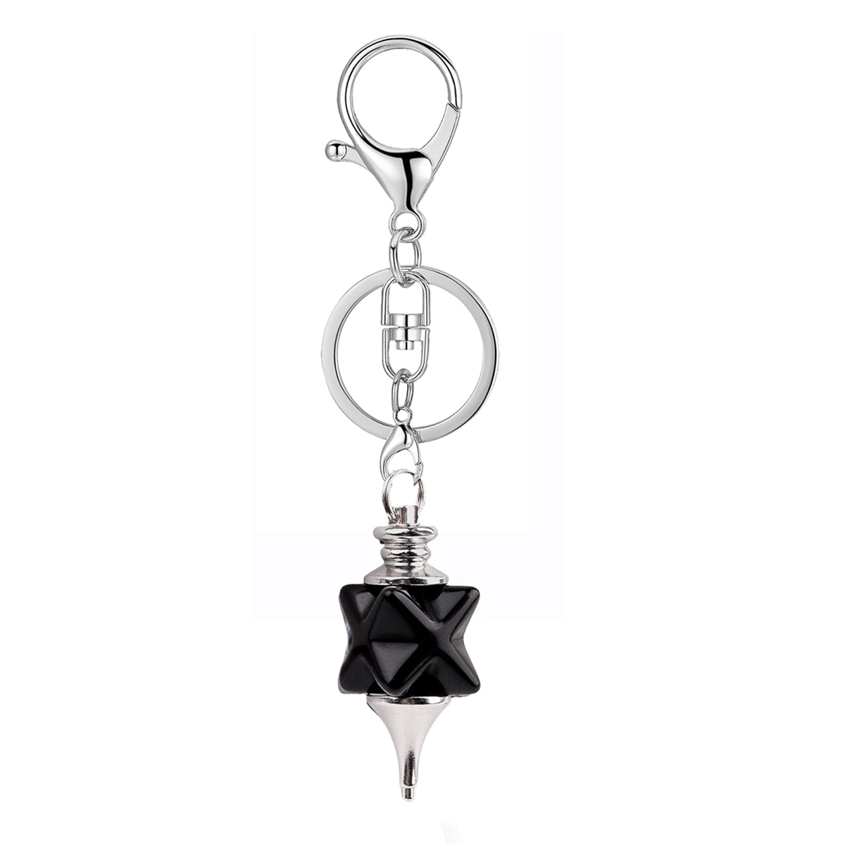 Kaba Star Stone Keychain  Spiritual Pendant Healing Meditation Divination Exquisite Pendant keyrings
