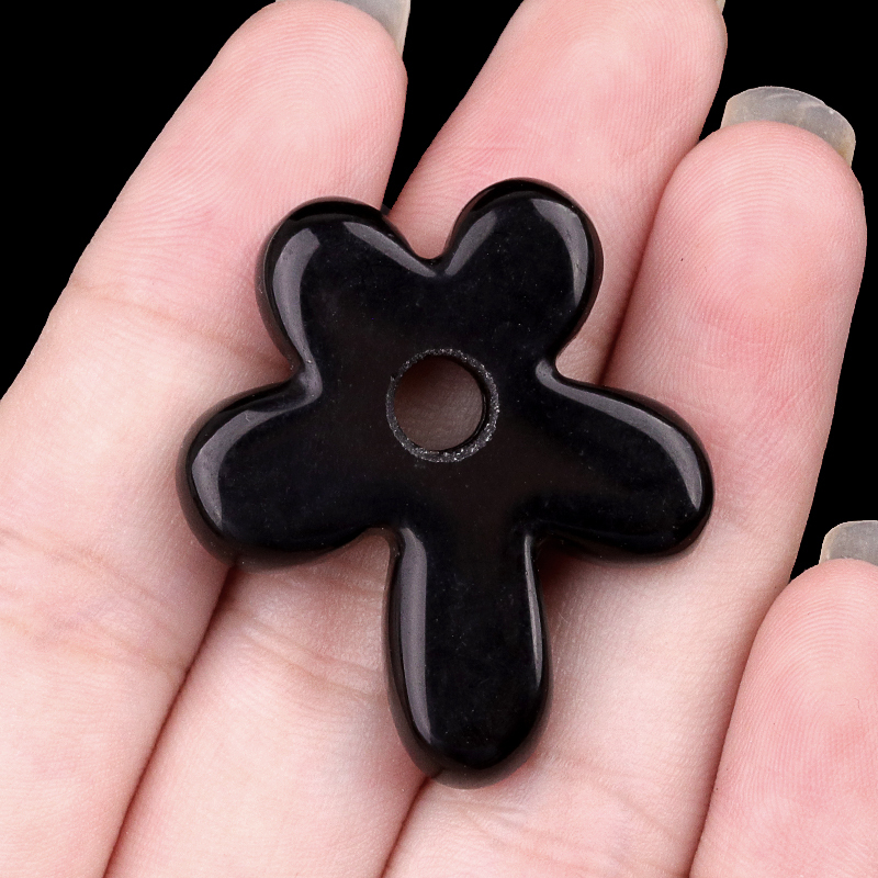 35MM Flower Stone Pendant for Jewelry Making Healing Chakra