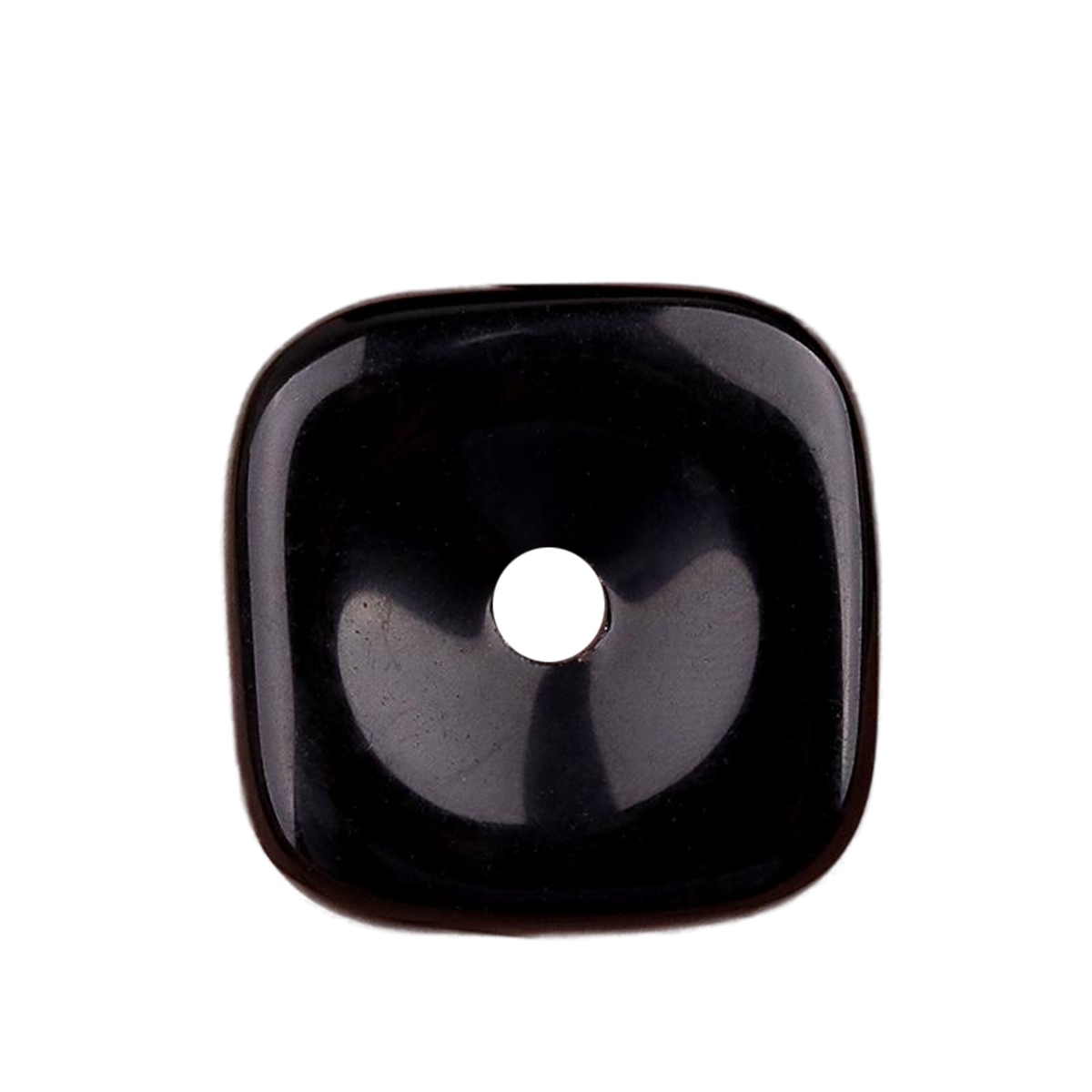 30MM Square Disc Lucky Coin Pingan Pendant for Jewelry Making Polished Crystal Amulet Peace Circle Donut Stone Beads 6MM Large Hole in Middle