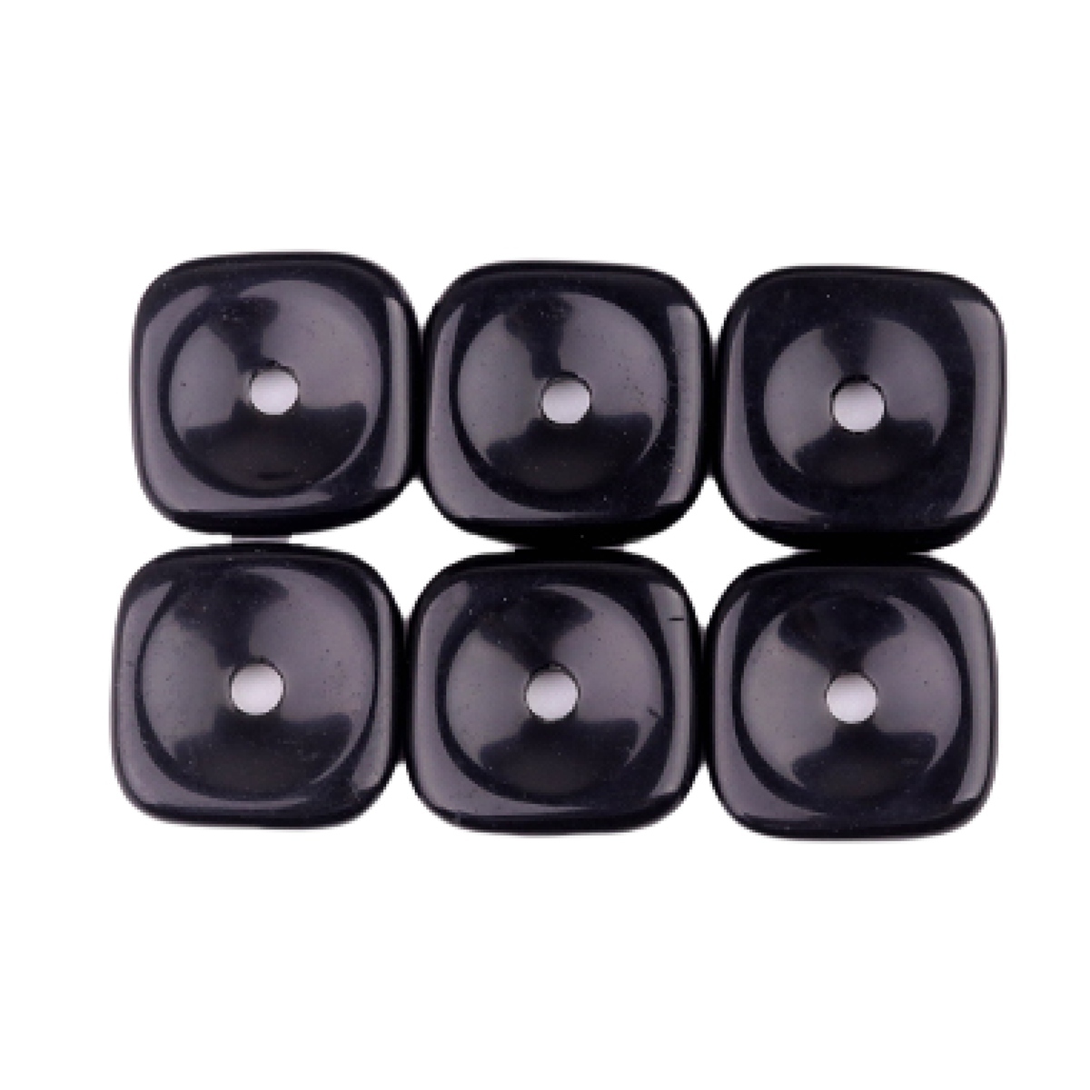 30MM Square Disc Lucky Coin Pingan Pendant for Jewelry Making Polished Crystal Amulet Peace Circle Donut Stone Beads 6MM Large Hole in Middle