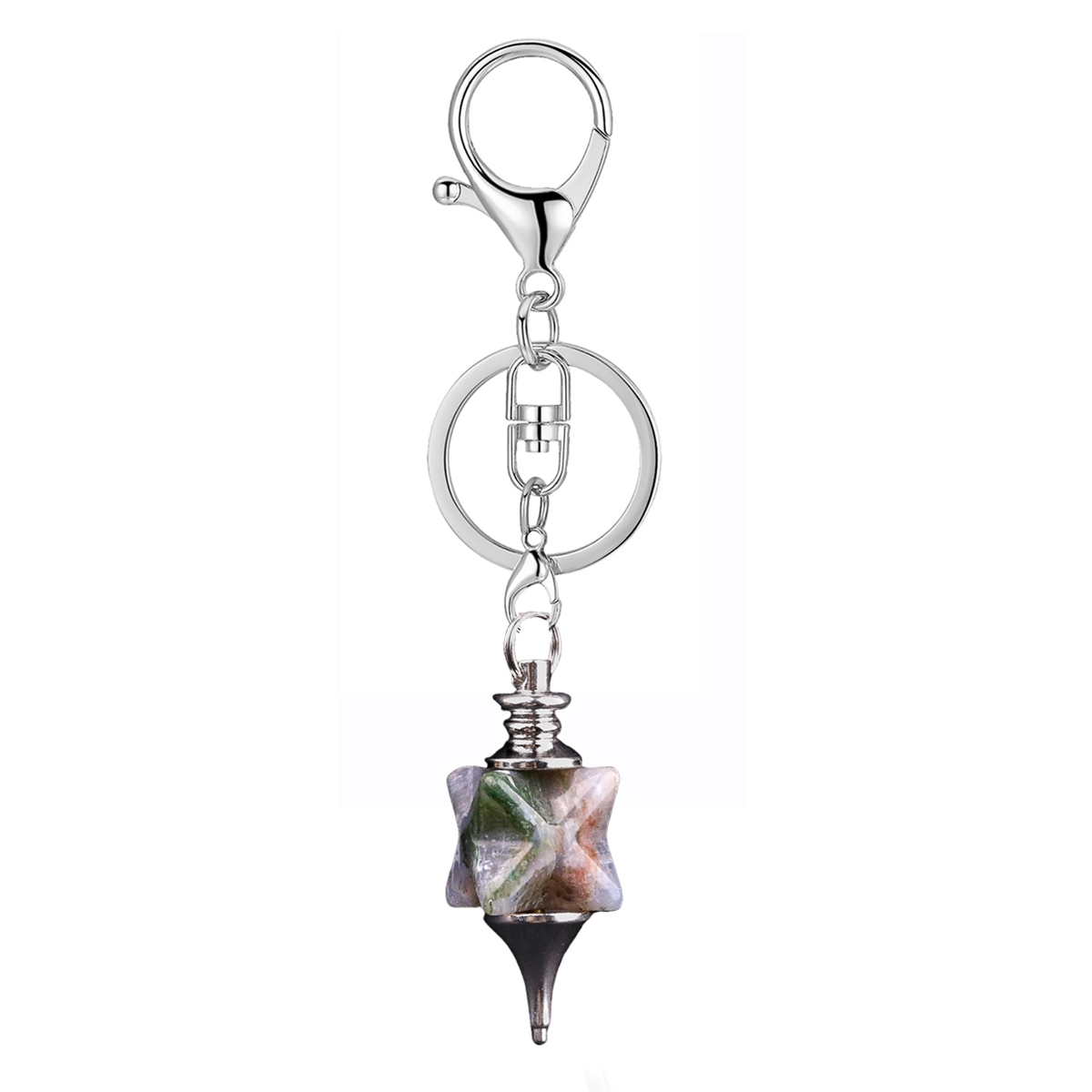 Kaba Star Stone Keychain  Spiritual Pendant Healing Meditation Divination Exquisite Pendant keyrings