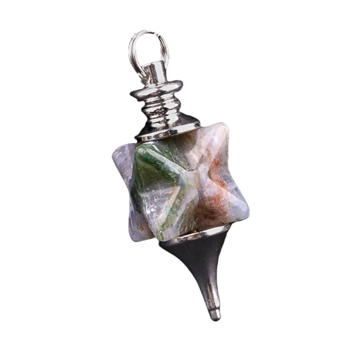 Carving Kaba Star Multi-Color Crystal Stone Spiritual Pendant Healing Meditation Divination Exquisite Pendulum As Gift