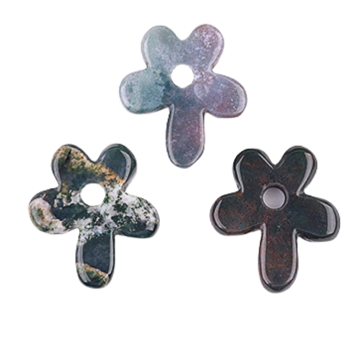 35MM Flower Stone Pendant for Jewelry Making Healing Chakra