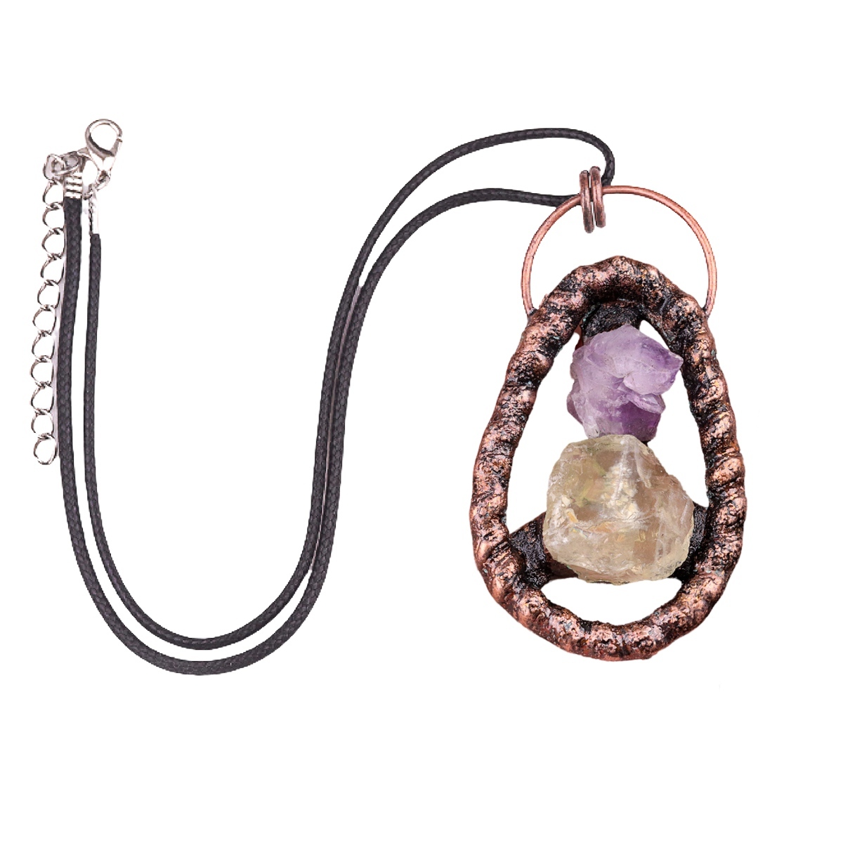 Natural Raw Gemstone Nugget Handcrafted Retro Red Copper Pendant for Making Jewelry SP1916C