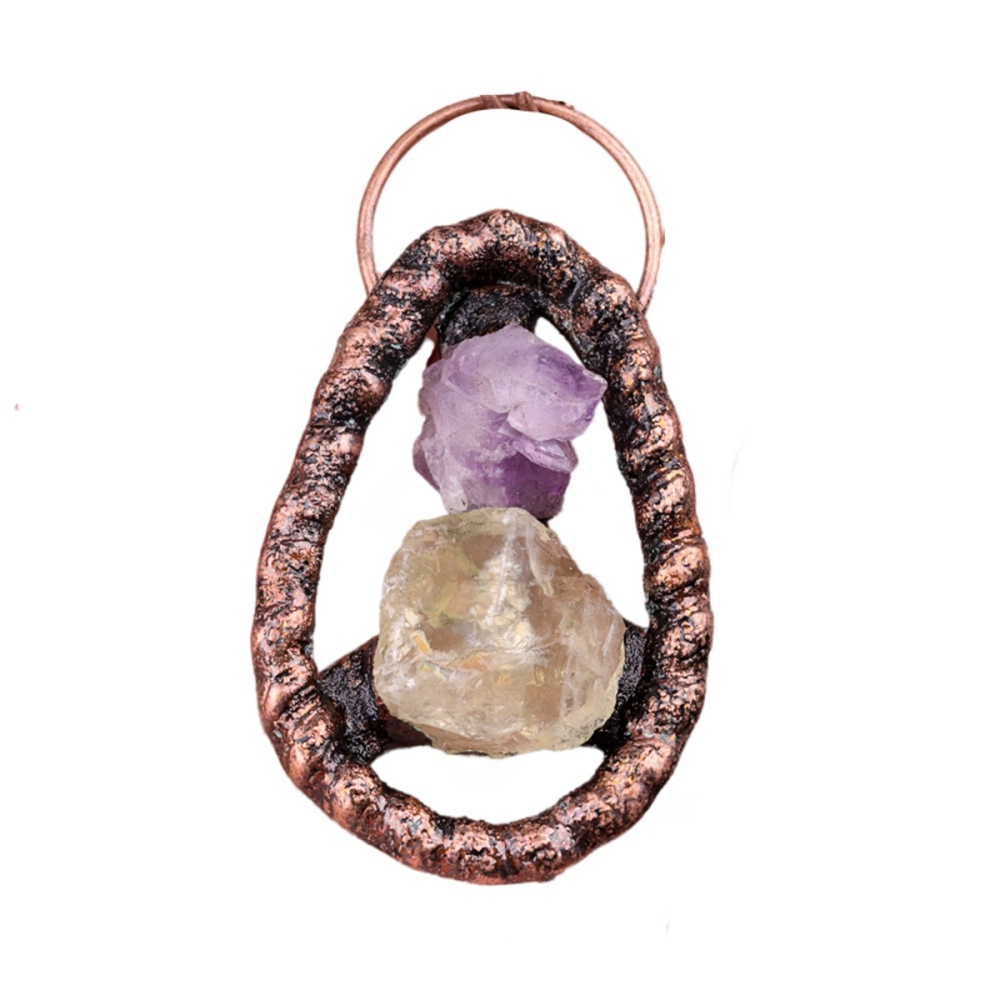 Natural Raw Gemstone Nugget Handcrafted Retro Red Copper Pendant for Making Jewelry SP1916C