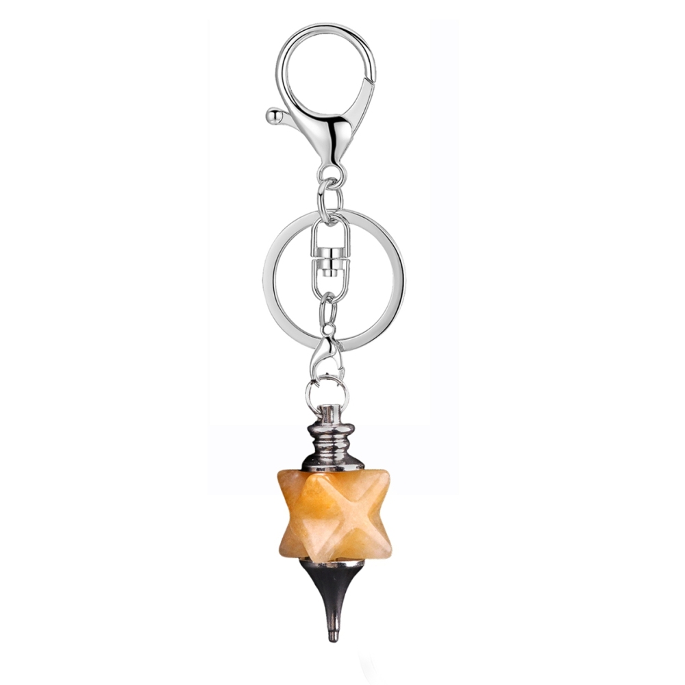 Kaba Star Stone Keychain  Spiritual Pendant Healing Meditation Divination Exquisite Pendant keyrings