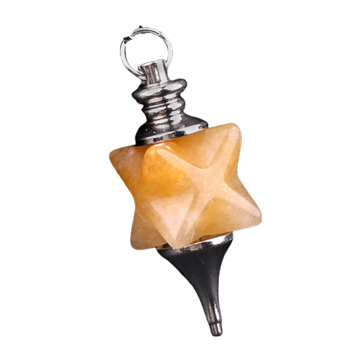 Carving Kaba Star Multi-Color Crystal Stone Spiritual Pendant Healing Meditation Divination Exquisite Pendulum As Gift